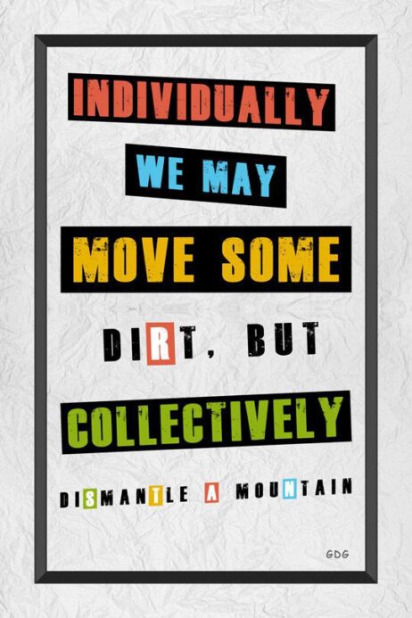 A poster with some words on it