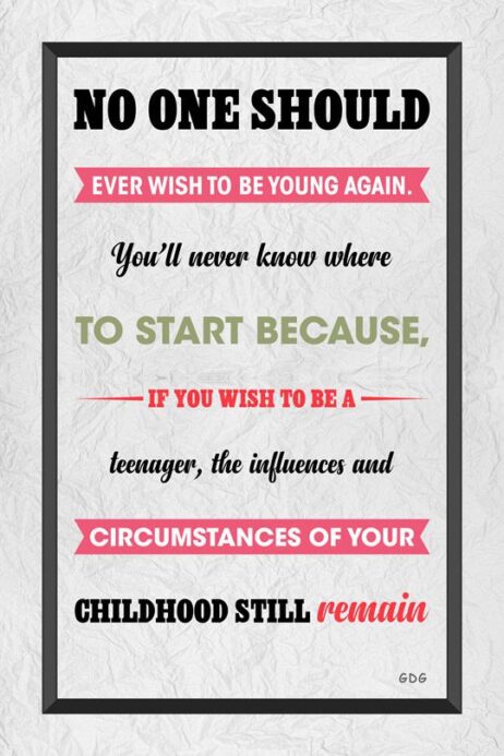 A poster with the words to be young and a quote.