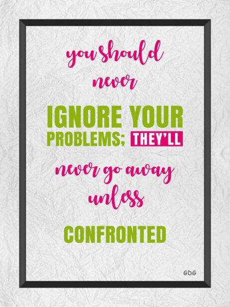 A quote is written in green and pink.