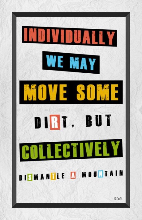 A poster with some words on it