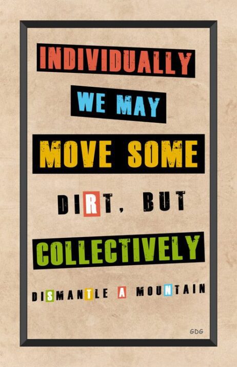 A poster with some type of words on it