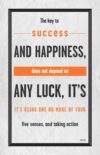 A poster with the words success and happiness