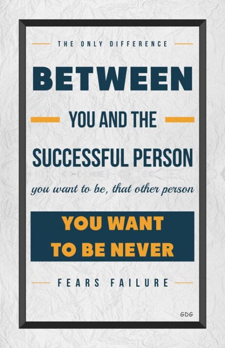 A poster with the words " between you and the successful person."