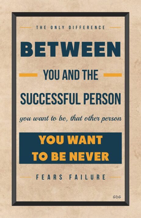 A poster with the words " between you and the successful person " on it.