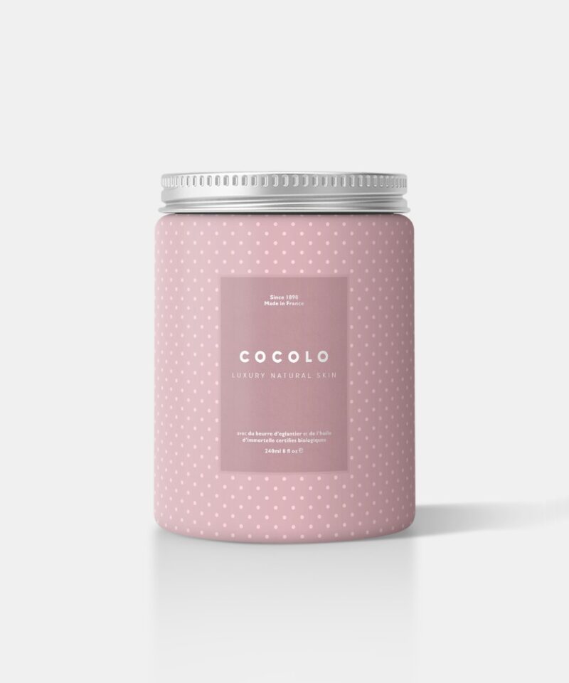 A pink candle with the label cocoon for people to use.