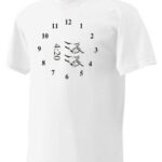 A white t - shirt with a 4:20 Clock on it.